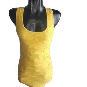 QED London Yellow Women's Tank Bodycon Mini Dress M